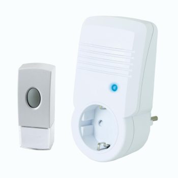   SOMOGYI Home DB 442 vezeték nélküli csengő, 100m hatótáv, 4 nyomógombbal bővíthető, memória, beépített 13A hálózati aljzat, 230V-os tápellátás