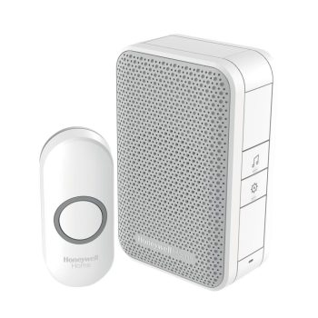   SOMOGYI Honeywell Home DC311NP2 vezeték nélküli csengő, 150m hatótávolság, 4 dallam, IP55 védett nyomógomb, 230V tápellátás