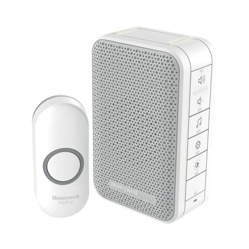 SOMOGYI Honeywell Home DC313NP2 vezeték nélküli csengő, 150m hatótáv, 6 dallam, LED jelzőfény, nyomógomb IP55 védett, 230V-os tápellátás