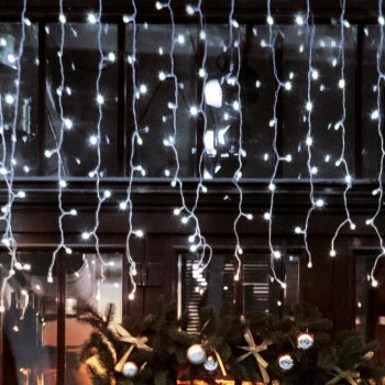   SOMOGYI Home DLFJ 200/WH LED-es fényfüggöny, 5 m / 200 db hidegfehér LED, állófényű, fehér vezeték, sorolható, kül- és beltéri kivitel