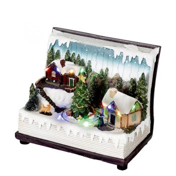   SOMOGYI Home DRM 12 dioráma, nyitott könyv, színes LED, vlágító, zenélő, beltéri