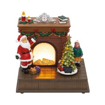   SOMOGYI Home DRM 14 dioráma, kandalló, világító, Mikulás, beltéri