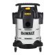 SOMOGYI DeWALT DXV25S száraz-nedves porszívó, rozsdamentes váz, 25 liter, 15 Kpa, 37,8 l/s, 8 tartozék, 1050 W