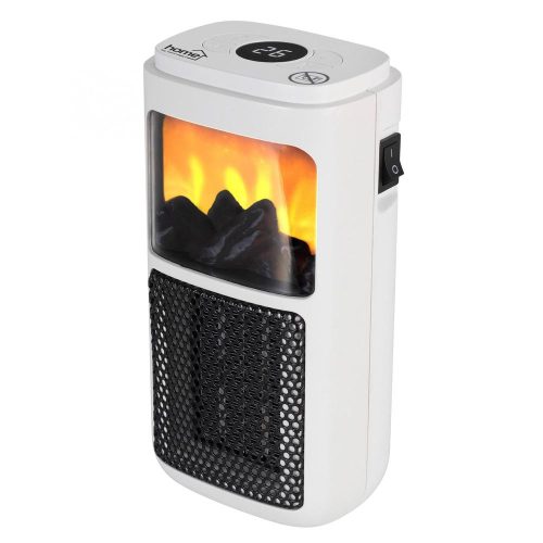 SOMOGYI Home FKH 401 hordozható elektromos mini kerámia fűtőtest, 400W, elektronikus termosztát, lángeffekt, fehér