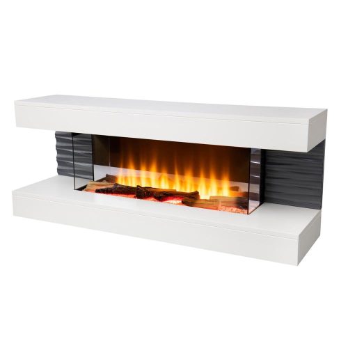 SOMOGYI Home FKK 10 szabadon álló elektromos kandalló, panoráma, 1000W/2000W, fehér, 8 tűztér világítási mód