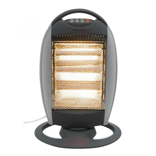 SOMOGYI Home FK 21 álló elektromos halogén hősugárzó fűtőtest, 400W/800W/1200W, oszcillálás, IP20 védelem, fekete/ezüst