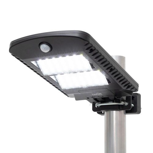 SOMOGYI Home FLP1002SOLAR napelemes LED reflektor, 1000 lm, PIR mozgásérzékelő, 120° 5m, 2 x 28 db hidegfehér SMD LED, energiatakarékos, fém + műanyag, IP44