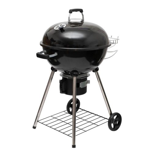 SOMOGYI Home GR03 fedeles gömbgrill, faszén, faszénbrikett, zománcozott acél tűztér és fedél, krómozott acél rostély, galvanizált acél széntartó, 76 cm rostélymagasság a talajtól
