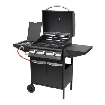   SOMOGYI Home GRG01 gázgrill, 3 főégővel, 1 oldalégővel, 3,2 kW teljesítmény égőnként, nyomásszabályozó készlettel