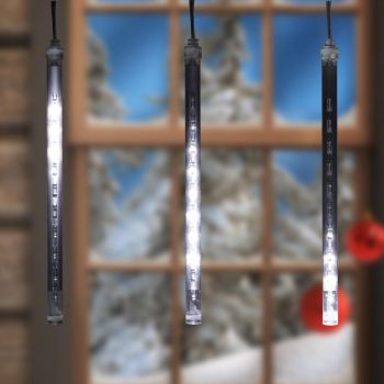   SOMOGYI Home G 10201 LED-es jégcsap fényfüzér, 3,33x0,21 m / 200 db hidegfehér LED, 10 db jégcsap, átlátszó vezeték, fényjáték, hálózati adapter, kül- és beltéri kivitel