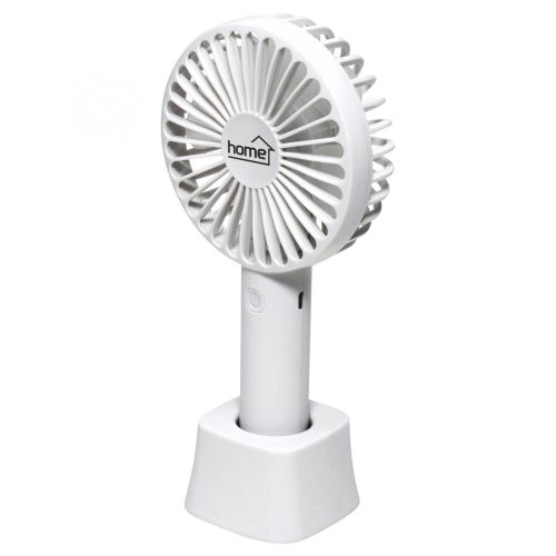SOMOGYI Home HF 9/WH kézi, tölthető ventilátor, 4 W, 10 cm-es lapátátmérő, 3 fokozat, 1200 mAh Li-ion akkumulátor, asztali tartó, fehér