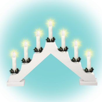   SOMOGYI Home KAD 03 gyertyapiramis, 7 db izzó, fehér festett fa, L7D
