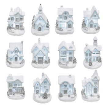 SOMOGYI Téli LED-es házikó, fehér, 12db/display