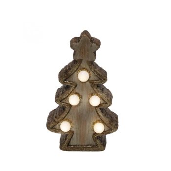   SOMOGYI Home KDC 15/T LED-es kerámia asztali dísz, fenyőfa, 5 db LED