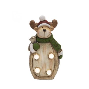   SOMOGYI Home KDC 17 LED-es kerámia asztali dísz, rénszarvas, 4 db LED