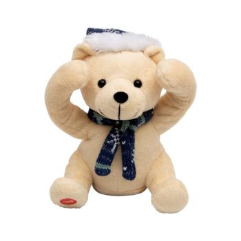   SOMOGYI Home KDD 19 kukucskáló karácsonyi mackó, beltéri kivitel, a mackó gombnyomásra kukucskál, közben kacag