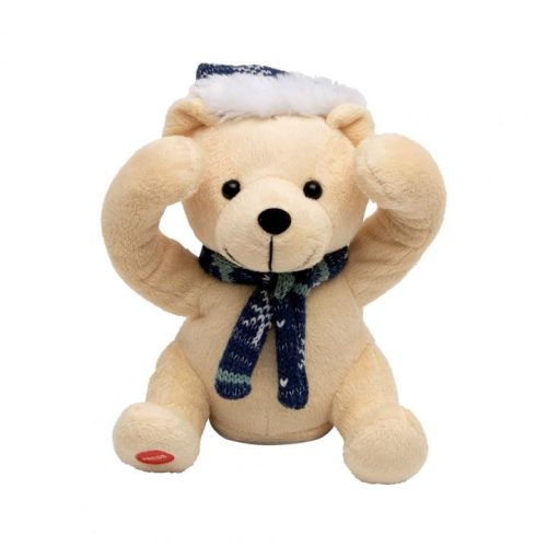 SOMOGYI Home KDD 19 kukucskáló karácsonyi mackó, beltéri kivitel, a mackó gombnyomásra kukucskál, közben kacag