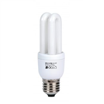 SOMOGYI Energiatakarékos izzó, 2U, 7W, E27, melegfehér