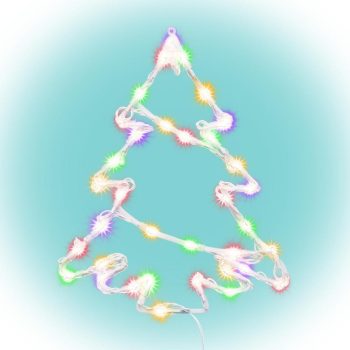   SOMOGYI LED-es ablakdísz, fenyőfa, 6/18h timer, adapteres, színes