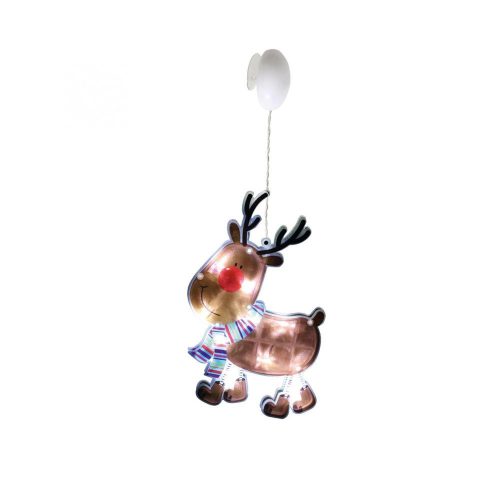 SOMOGYI Home KID 311 rénszarvas ablakdísz, 10 db LED, öntapadó elemtartó, 10 x 26 cm