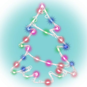   SOMOGYI Home KID 502 B/M fenyőfa ablakdísz, 35 db színes LED, 3 funkció, kapcsolható