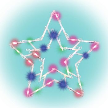   SOMOGYI Home KID 503 B/M csillag ablakdísz, 35 db színes LED, 3 funkció, kapcsolható