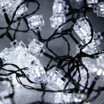   SOMOGYI Home KII50CUBE dekorációs fényfüzér, hidegfehér, 50 LED, + 50 akril kocka dekoráció, beltéri