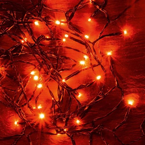 SOMOGYI Home KII 50/R LED-es fényfüzér, 4 m / 50 db piros LED, állófényű, zöld vezeték, hálózati adapter, beltéri kivitel