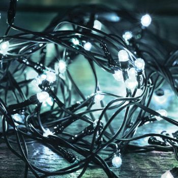   SOMOGYI Home KKL 1000C/WH LED-es fényfüzér, 70 m / 1000 db hidegfehér LED, állófényű, zöld vezeték, hálózati adapter, kül- és beltéri kivitel