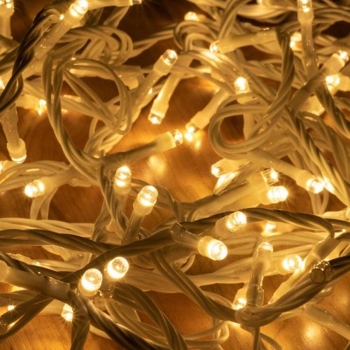 SOMOGYI Home KKL 500F/WW LED-es sziporkázó fényfüzér, 50 m / 500 db sziporkázó melegfehér LED, fehér vezeték, hálózati adapter, kül- és beltéri kivitel
