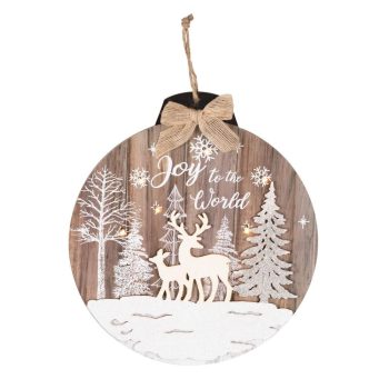   SOMOGYI Home KLW 32 ablakdísz, ajtódísz, fa, 6 db LED, lézervágott, kapcsolható