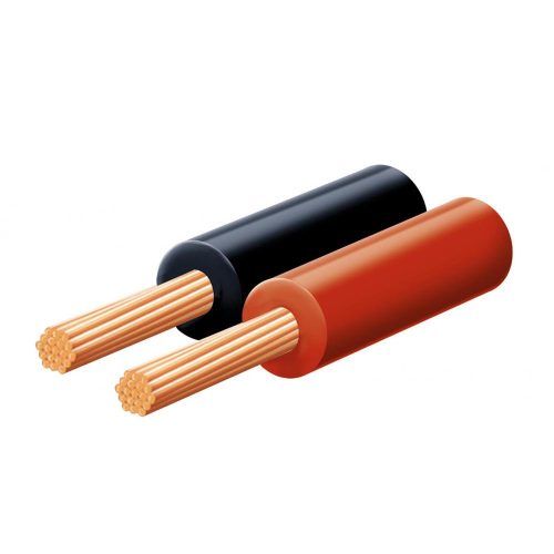 SOMOGYI SAL KL 0,15 hangszóróvezeték, piros-fekete, 2 x 0,15 mm2, 0,1 mm elemi szál, 100 m/ tekercs