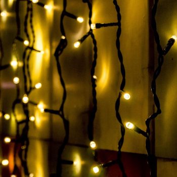   SOMOGYI Home KSF 204/WW LED-es fényfüggöny, 2x2 m / 204 db melegfehér LED, állófényű, fekete vezeték, sorolható, kül- és beltéri kivitel