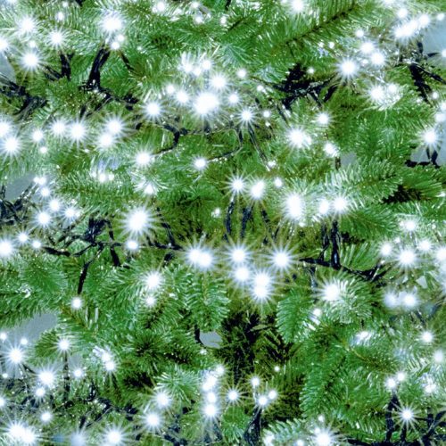 SOMOGYI Home LC 768/WH LED-es cluster fényfüzér 7,5 m / 768 db hidegfehér LED, fekete vezeték, 8 fényprogram, távirányító, hálózati adapter, kül- és beltéri kivitel