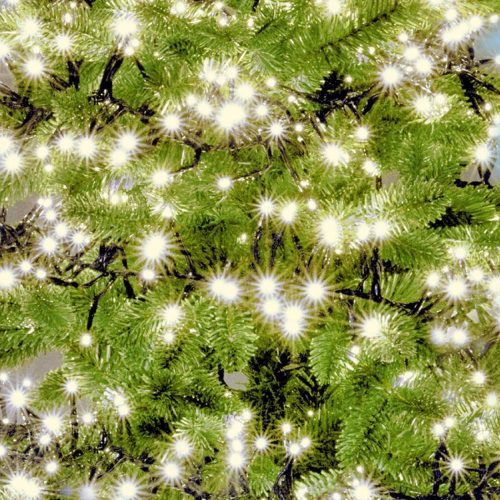 SOMOGYI Home LC 768/WW LED-es cluster fényfüzér 7,5 m / 768 db melegfehér LED, fekete vezeték, 8 fényprogram, távirányító, hálózati adapter, kül- és beltéri kivitel