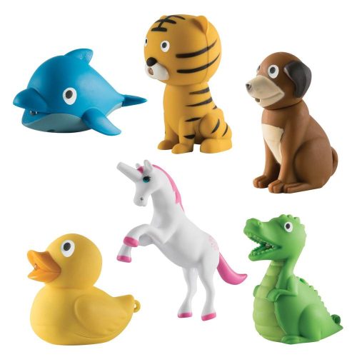 SOMOGYI Home Kids LED ZOO állatfigurás kulcstartó, műanyag, hang- és fényhatás, 12 db