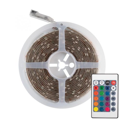 SOMOGYI Home LS 5000RGB RGB LED szalag szett, 30 db SMD 5050 LED/m, ragasztható, 5m, 400 lm/m, 4,8 W/m