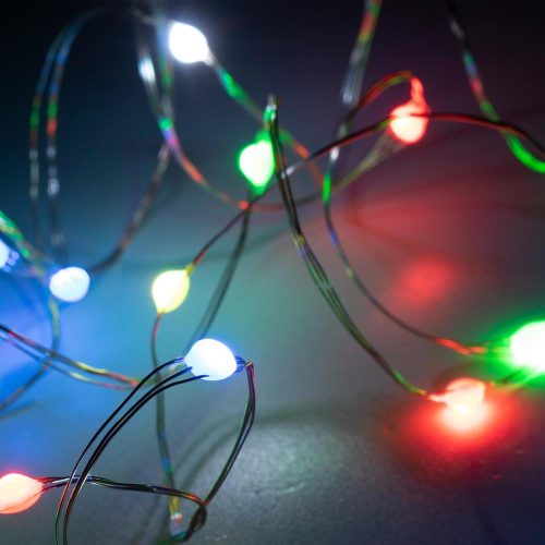 SOMOGYI Home ML 112 RGB micro LED-es fényfüzér, 10 m / 100 db RGB micro LED, 12 fényprogram, távirányító, USB csatlakozó, kül- és beltéri kivitel