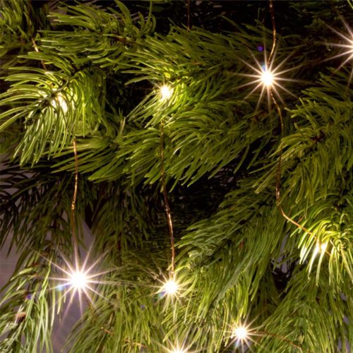 SOMOGYI Home ML 20/WW micro LED-es fényfüzér, 1,9 m / 20 db melegfehér micro LED, állófényű, átlátszó vezeték, elemes, beltéri kivitel