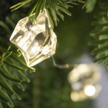   SOMOGYI Home ML 21/WW micro LED-es kristály fényfüzér, 1,9 m / 20 db melegfehér LED, állófényű, átlátszó vezeték, elemes, beltéri kivitel