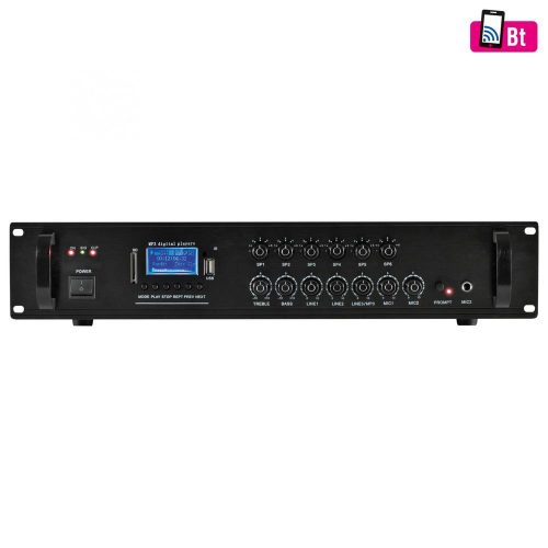 SOMOGYI SAL MPA 240BT multimédiás keverő erősítő, 240 W, 6 csatorna, BT, FM rádió, USB/SD, EQ