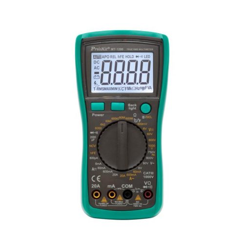SOMOGYI Pro’skit MT-1280 professzionális multiméter, AC/DC áram, feszültség, ellenállás, frekvencia, kapacitás, hőmérséklet, dióda, tranzisztor mérése