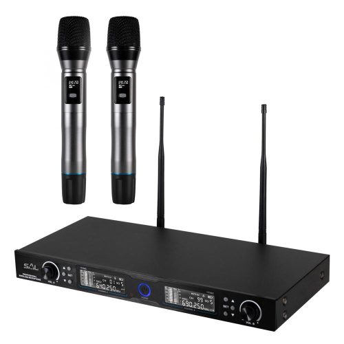 SOMOGYI SAL MVN 910 vezeték nélküli mikrofonszett, digitális zajszűrés, 2x100 csatorna, ~140 m hatótáv, UHF frekvenciasáv, rack kompatibilis