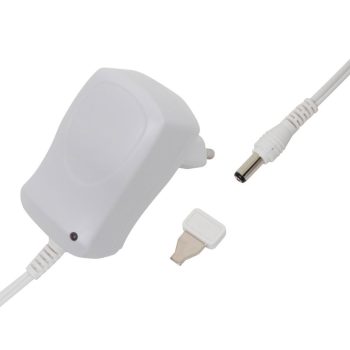   SOMOGYI Home MW MA06/G+ hálózati adapter, 600 mA áramfelvételig, ideális 3-12 V-os készülékekhez, szabályozható feszültség, LED visszajelző, fix csatlakozó