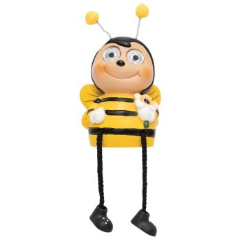   SOMOGYI Home MX644 napelemes kerti lámpa, méhecske forma, 2 db hidegfehér LED, políresin, 40 mAh akkumulátor (NiMH), kültéri, beltéri