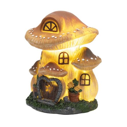 SOMOGYI Home MX648 napelemes kerti lámpa, gombaház, 1 db melegfehér LED, 450 g, műgyanta, 300 mAh akkumulátor