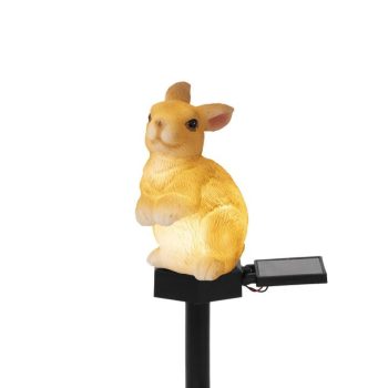   SOMOGYI Home MX671N napelemes kerti nyúl lámpa, 1 db melegfehér LED, akkumulátor, műgyanta, leszúrható