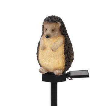   SOMOGYI Home MX671S napelemes kerti sün lámpa, 1 db melegfehér LED, akkumulátor, műgyanta, leszúrható