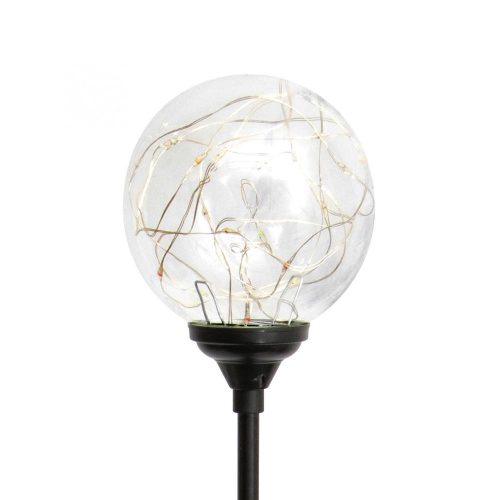 SOMOGYI Home MX 623 napelemes kerti lámpa, 20 microLED, üveg, időjárásálló, automatikus, színes