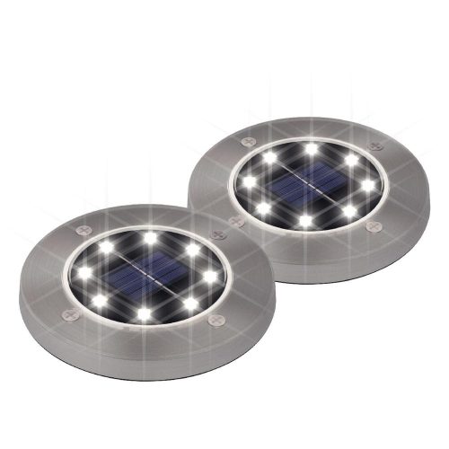 SOMOGYI Home MX 626/2 napelemes kerti lámpa szett, 2 db, fém és műanyag, 8 db SMD LED, automatikus, időjárásálló